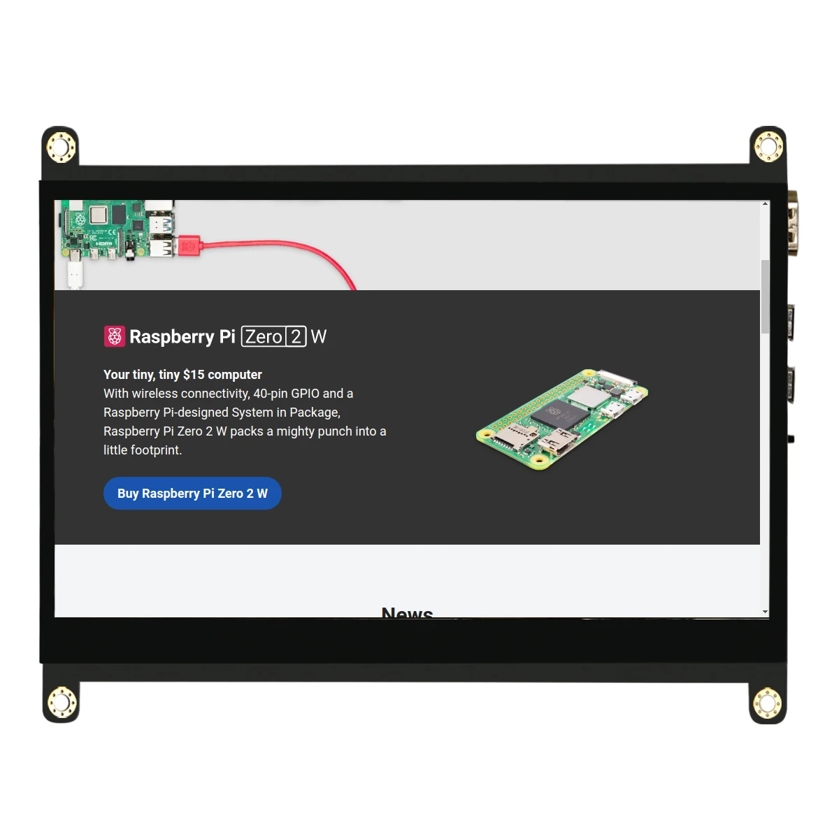 High Precision 7' 800x480 Capacitive Touchscreen Display USB-Powered Monitor TFT LCD Module For Raspberry Pi 4B+ 4B 3B+ 3B