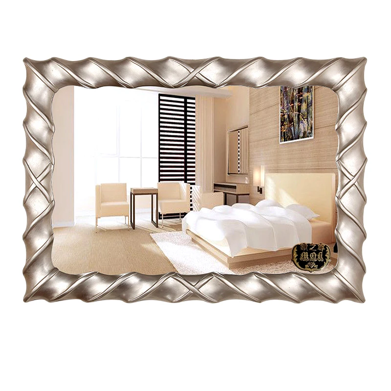 
2020 Hot sale new designs decor bathroom mirror Customized OEM rectangle large polyurethane mirror for bathroom 