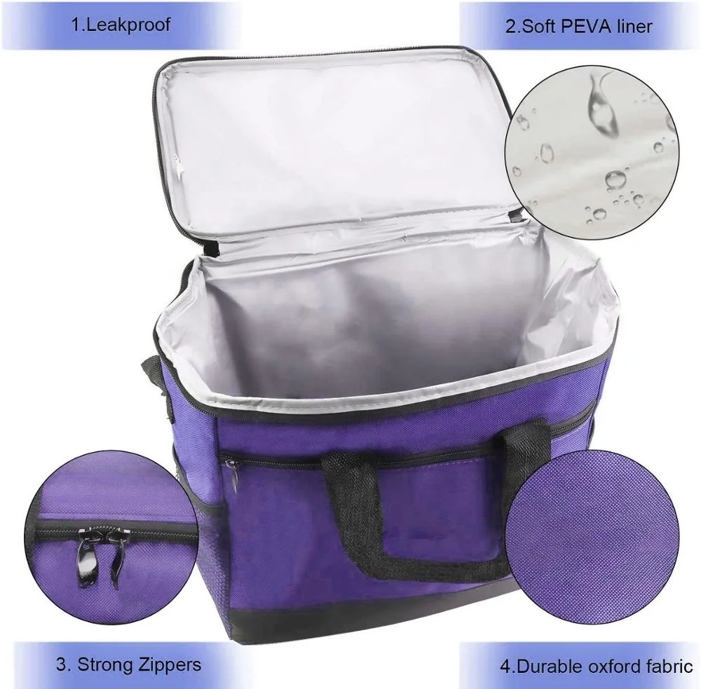 Free Sample Soft Leak Proof Liner Tote Insulated Cooler Lunch Bag for Picnic Boating Beach Fishing School Work