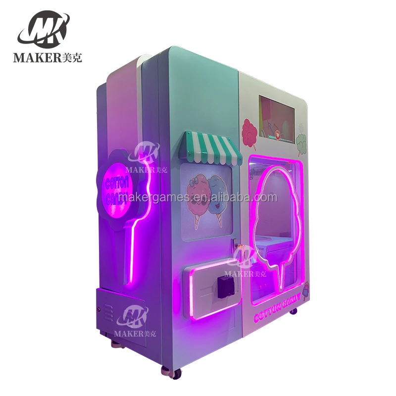 Professional Sweet Cotton Candy Sugar Robot Automatic Machine Sugar Cotton Candy Commercial Dispenser Vending Machines