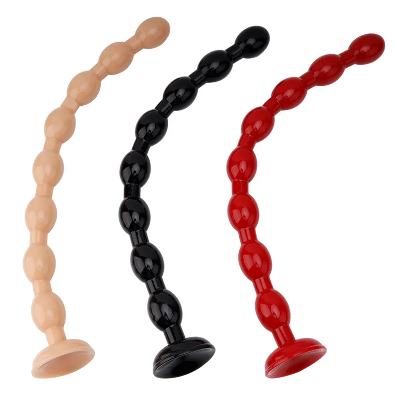 Extra long anal beads plug Top Seller Rubber butt plug colorful Soft Pearl Long Anus Beads For Male Female sex toys