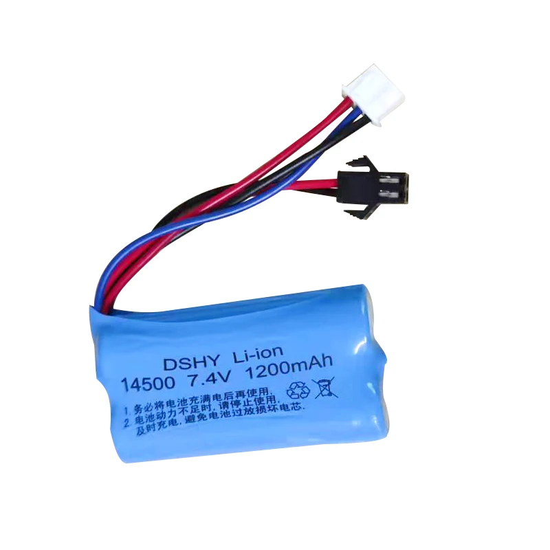 Wholesale 14500 Cell 7.4v Battery Li ion 1200mAh Top Rated Item with SM Plug High Capacity Rechargeable lithium battery pack