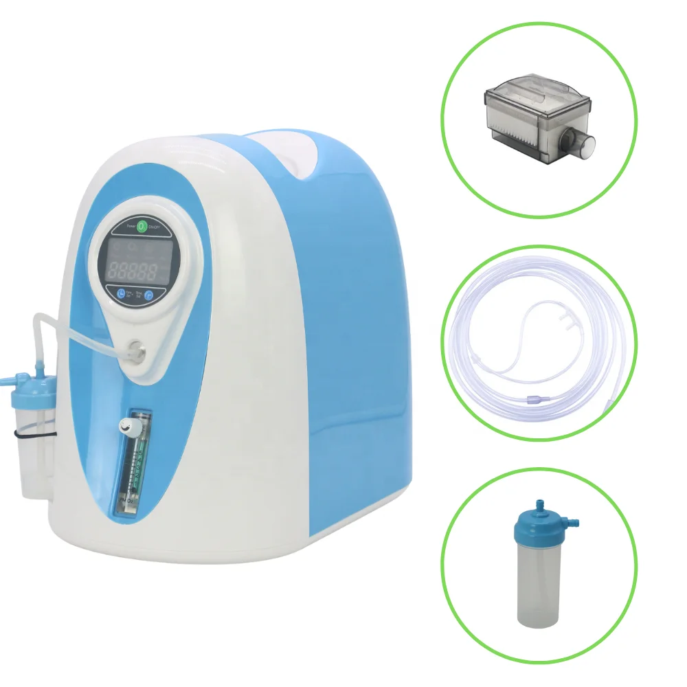 HACENOR 1-5L Low Noise Continuous Flow Oxygen Concentrator Small 24/7 Continuously Work Oxygen Concentrator