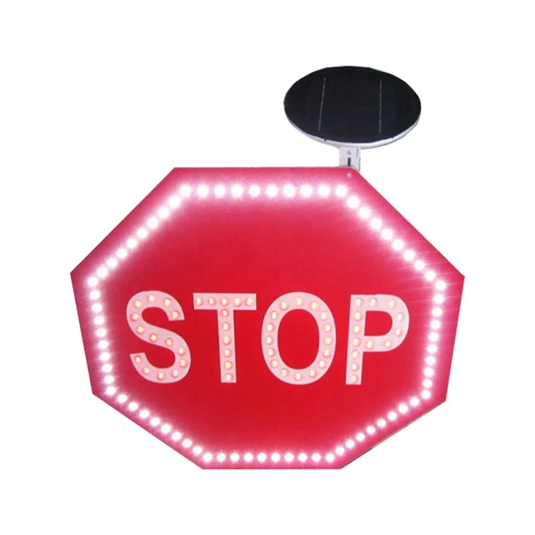 Octagon stop go led мигающий светофор безопасность электрического забора предупреждающая доска отражающий Солнечный алюминиевый дорожный знак