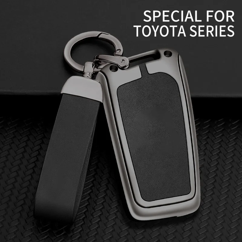 Zinc Alloy Leather Car Logo Key Case Cover for Toyota Auris Corolla Avensis Verso Yaris Aygo Scion TC IM 2015 2016 Camry RAV4