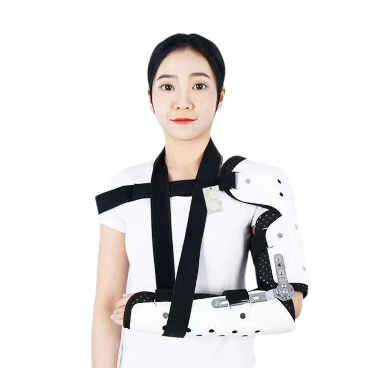High Quality Unisex Adjustable Shoulder Elbow Brace Orthopedic Medical Device Breathable Plastic Left Right Shoulder Support