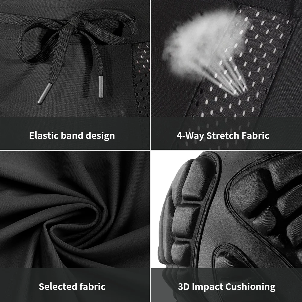 Custom Outdoor Sports EVA Padded Compression Impact Shorts Anti-Collision Protective Hip Pad Shorts Padded Skiing Shorts