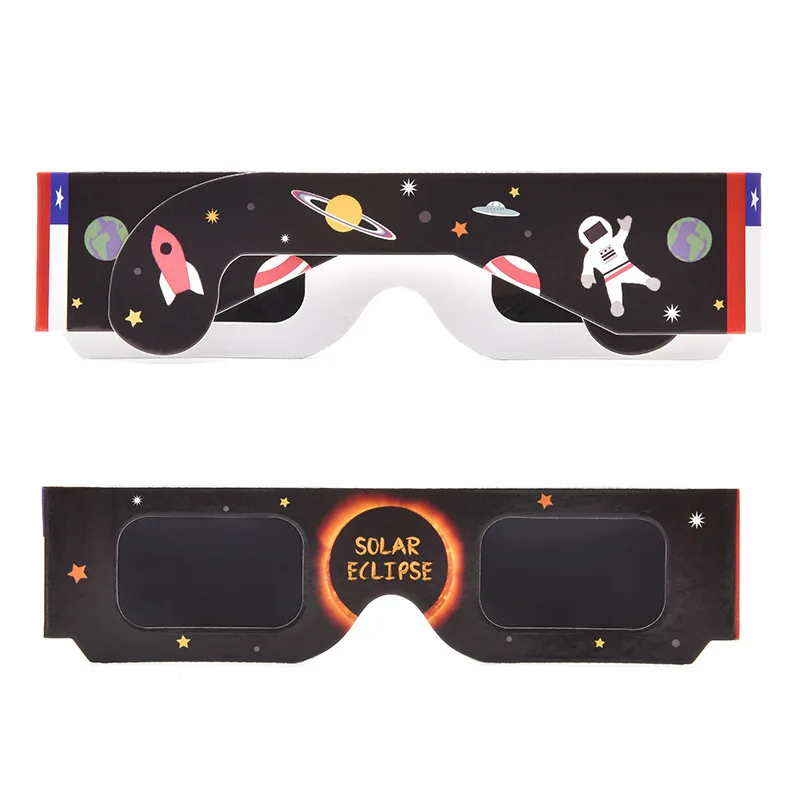 Customized Design Printed Solar HD Film Crisp Solar Image Eclipse Solar Glasses Viewing Paper 3D Glasses for Eclipse