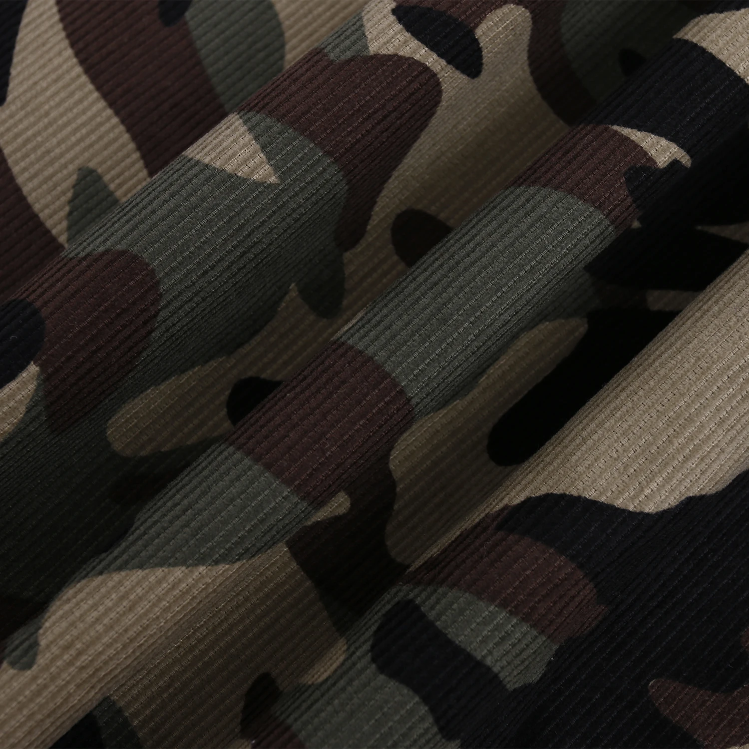 Corduroy cotton woven dyed camouflage printed fabric