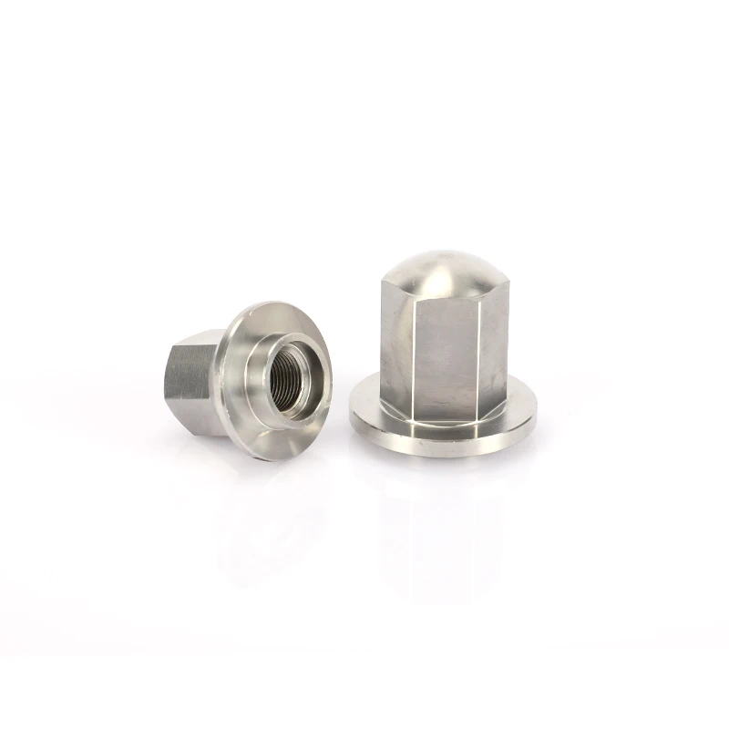 Factory price DIN1587 stainless steel weld hex flange cap nuts