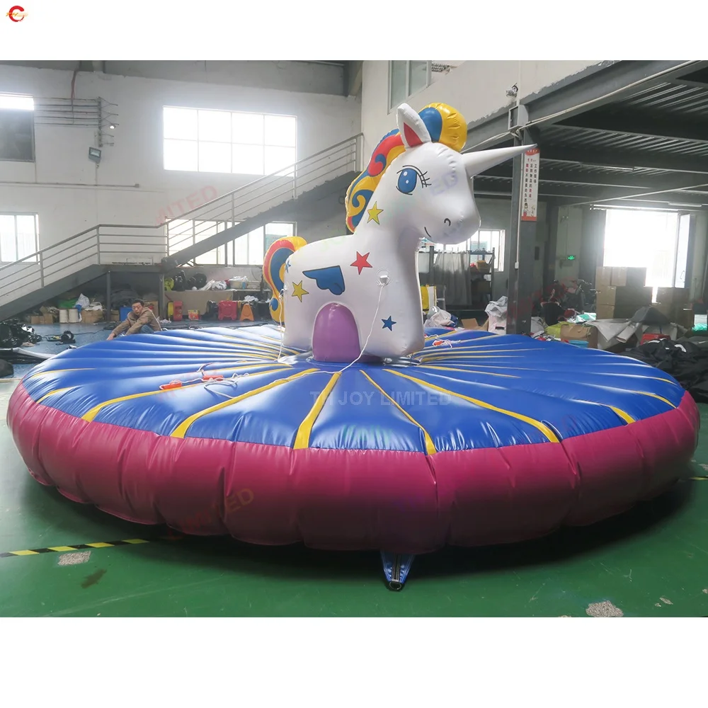 Free Door Shipping 5m Dia Commercial Inflatable Bull Riding Carnival Toys Manual Rodeo Bull Sport Game