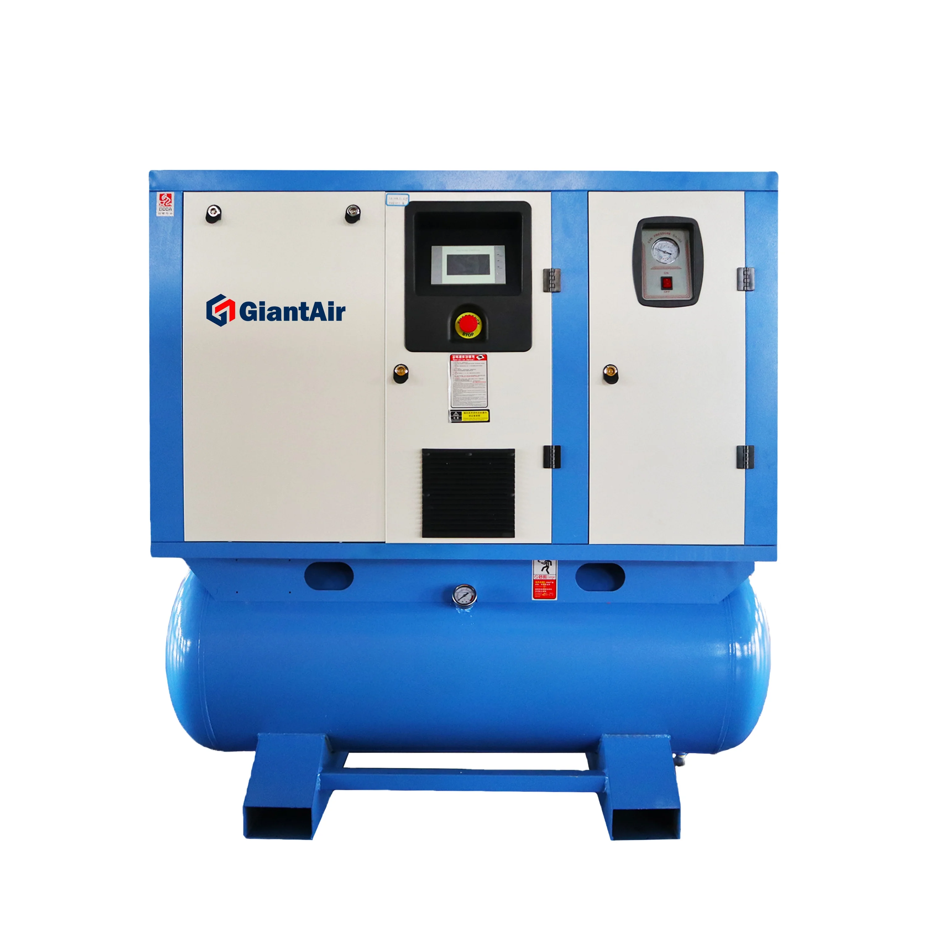 7.5kw 11kw 15kw 22kw IP55 Motor 8bar 10bar 12bar All-in-One Electric Oil-Less Portable Screw Industrial Air Compressor