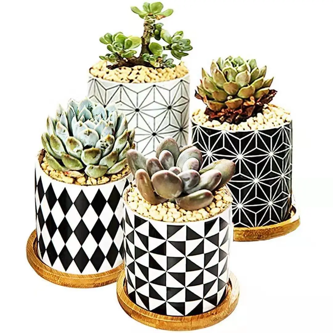 Luxury Cheap Wholesale Chinese Ceramic Flowerpot Indoor Outdoor Porcelain Decoration Sublimation Small Mini Ceramic Flower Pots