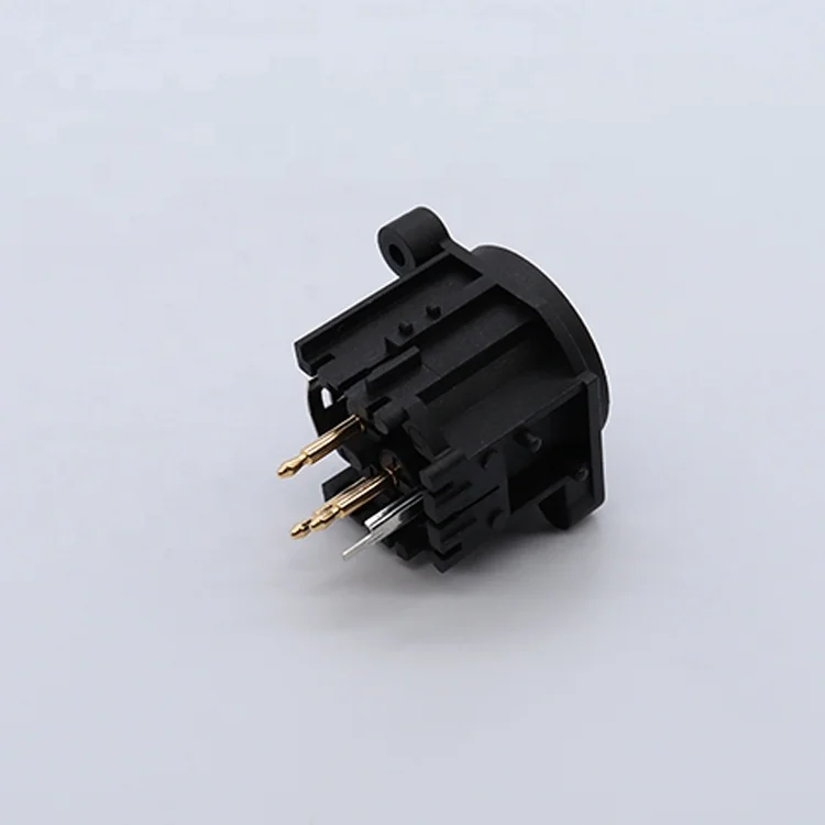 Высококачественный пластиковый изогнутый 3-контактный разъем XLR Штекерный