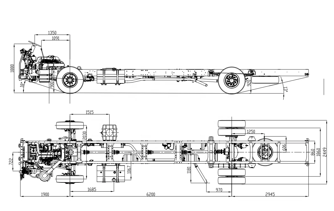 Лидер продаж, шасси переднего двигателя, заднего двигателя, от 6 м до 12, шасси рамы автобуса