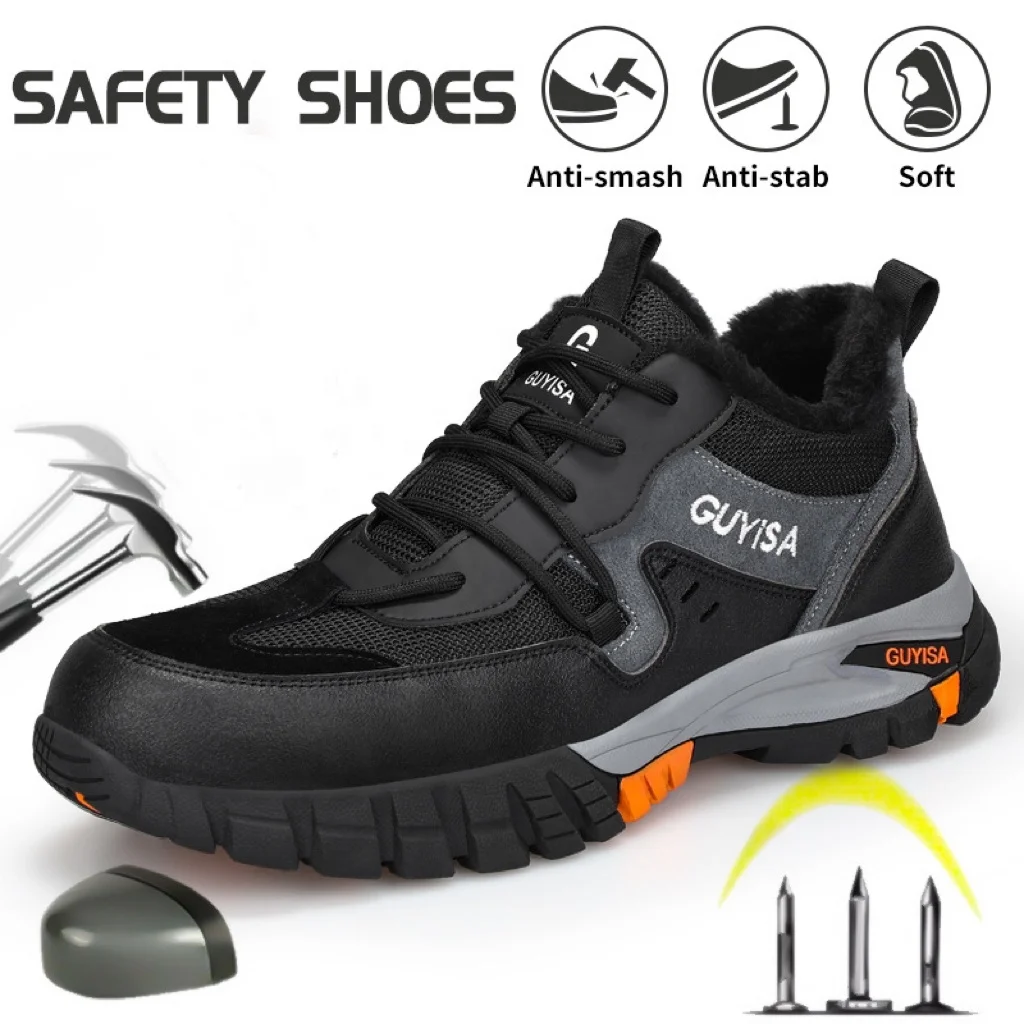 Low-tops Outdoor Fashion Safety Shoes Men Breathable Work Boot Anti Puncture Steel Toe Sport Function Shoes Mens Work Shoes