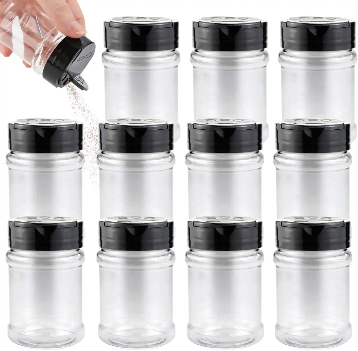Wholesale Kitchen Pepper Powder Spice Jar With Label Empty Salt Shaker Plastic Spice Bottle Jars For Packaging
