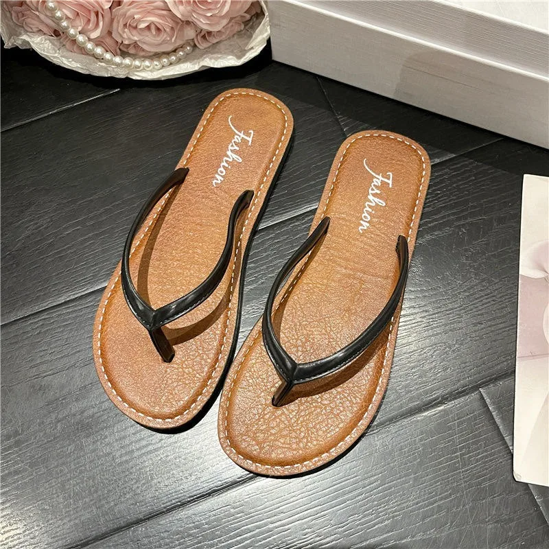 Factory direct women latest design custom popular leisure solid color flat beach bathroom flip flop with logo