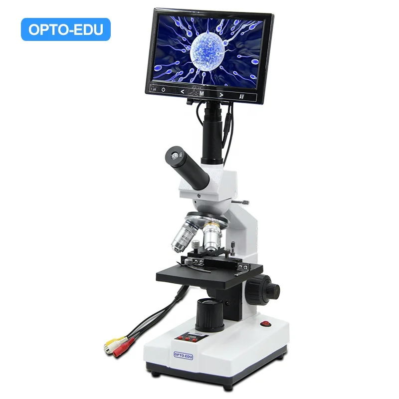  Цифровой Биологический микроскоп OPTO-EDU A33.5101 с ЖК-дисплеем 7