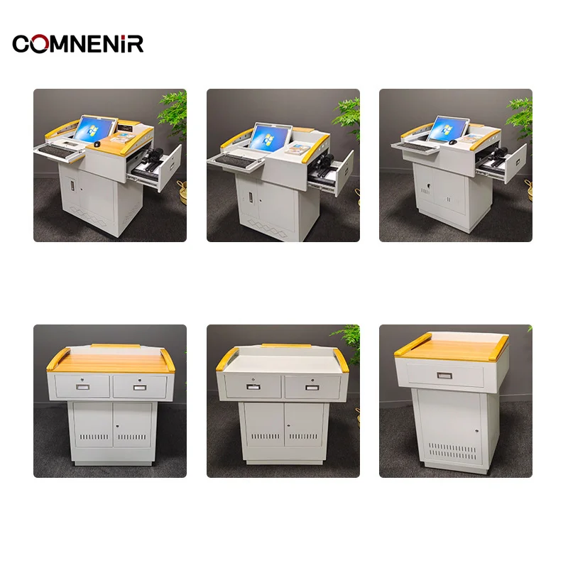 one stop school furniture Dual adjustable Podium/Church Pulpit with Microphone, electric body Interactive