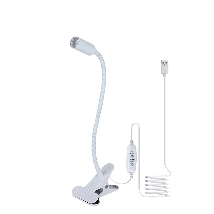 Dimmable Timer Adjustable Gooseneck Aluminum LED Reading Lamp Clip On Light for Desk Headboard
