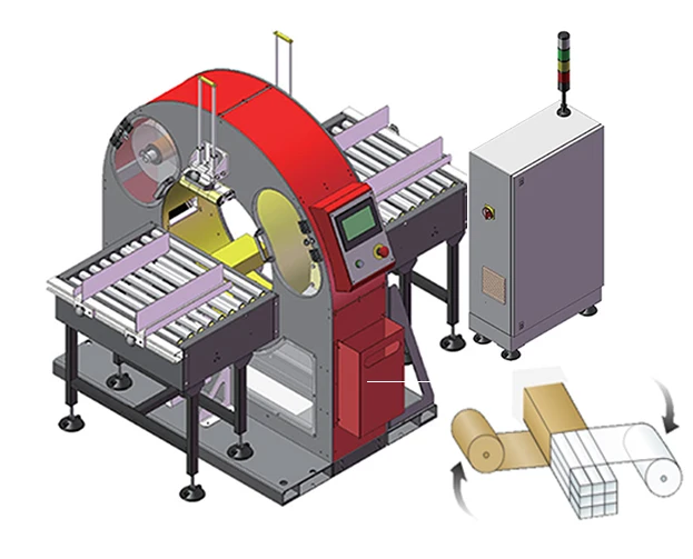 Steel tube packing machine, small Aluminum profile fully automatic horizontal wrapping machine orbital wrapper