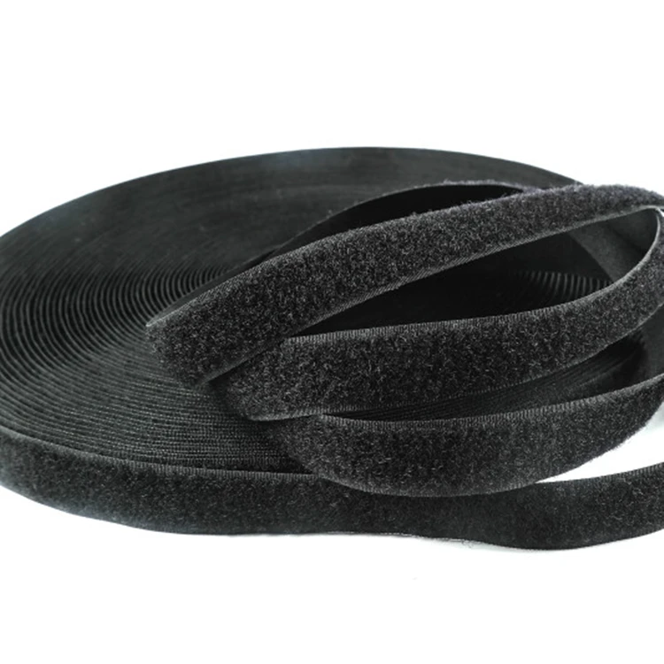 Various sizes and colors Top Quality Fastener Black Hook Loop Strap Adhesive Hook And Loop Tape Hot