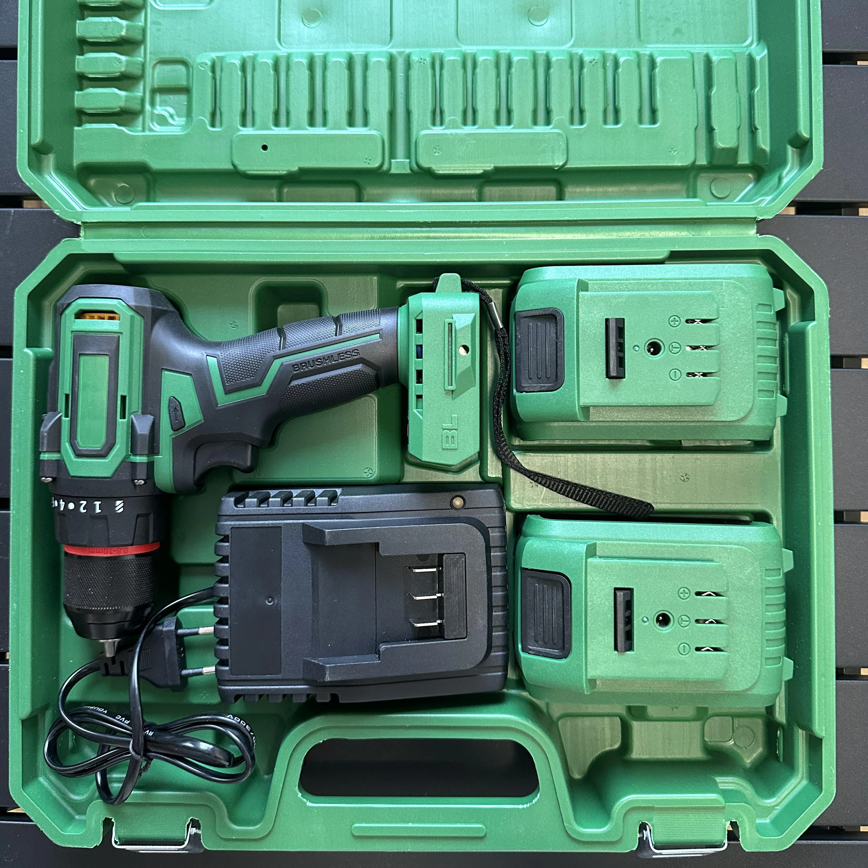 21V Lithium Power Drill Tool Set Brushless Battery Cordless Electric Power Drills