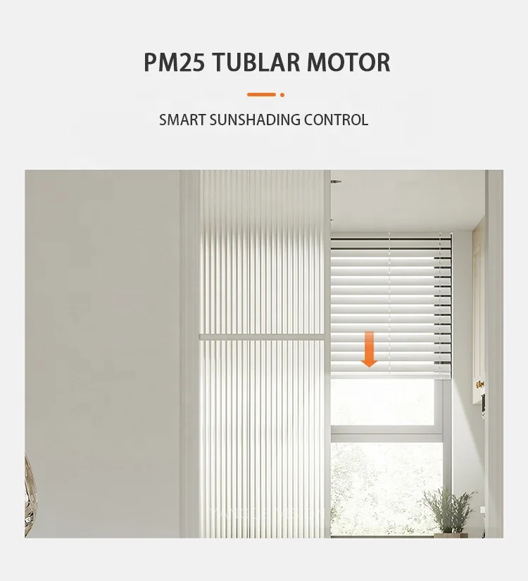 25mm Electronic Limit Tubular Motor for Smart Shangri-La blinds