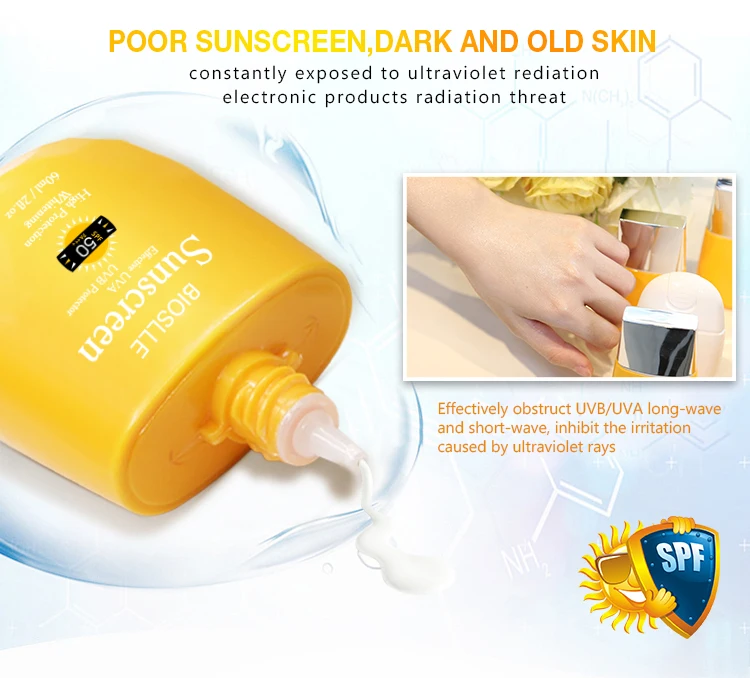 Private Label 60ml Korean Sunscreen UV Sun Block Skin Protector Tinted SPF 50 Sunscreen Sundown Sunscreen Face Cream