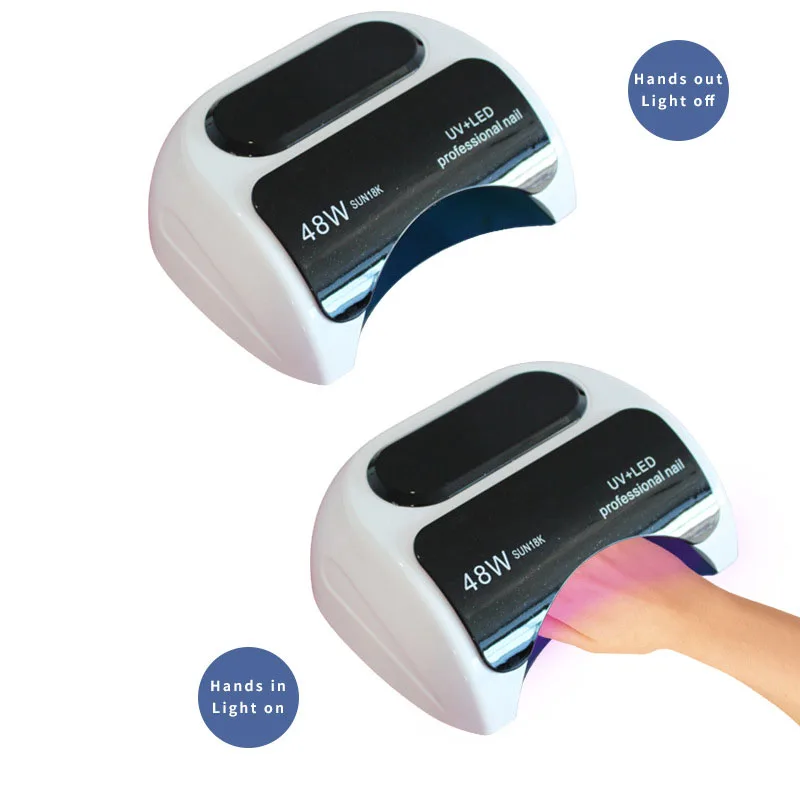 Factory wholesale 18K induction manicure device uv led phototherapy machine 48W high power nail dryer NL085