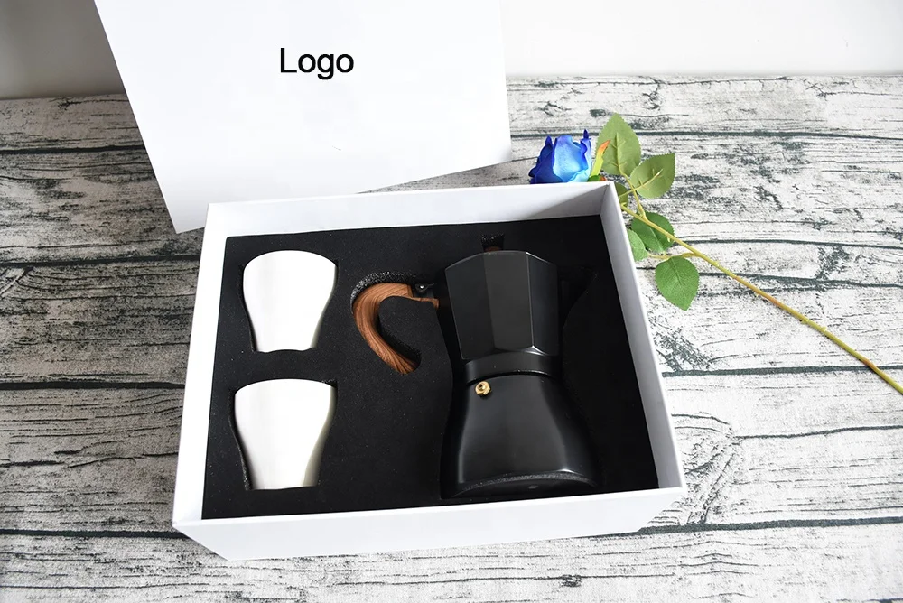 Customized Stovetop Espresso Maker Moka Pot Coffee Gift Set
