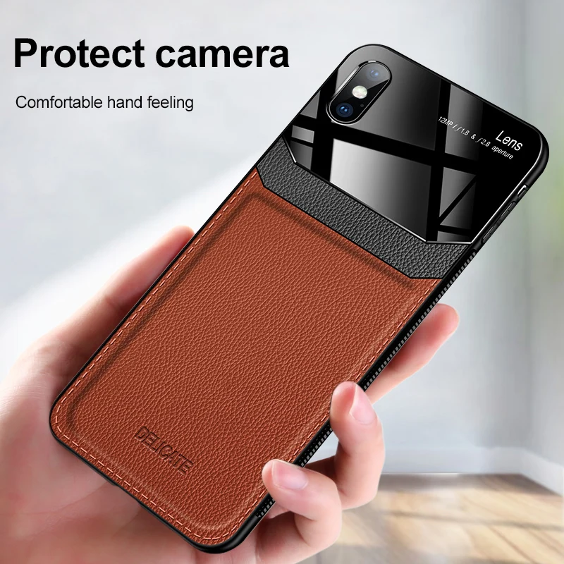 
For iPhone 12 Case, Luxury Business Shockproof Cover for iPhone 11 Pro Max XS XR for iPhone 12 Pro Max Leather Phone Case 
