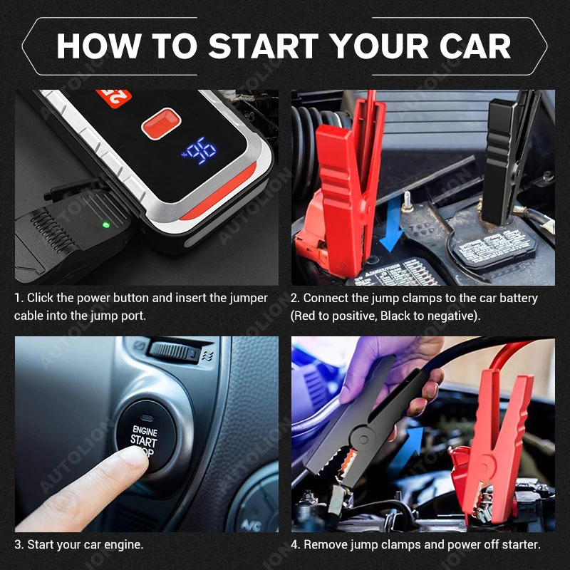 Best Selling Peak Current  2500A 12v 8.0L gasoline and 8.0L diesel Emergency  portable multi-function jump starter