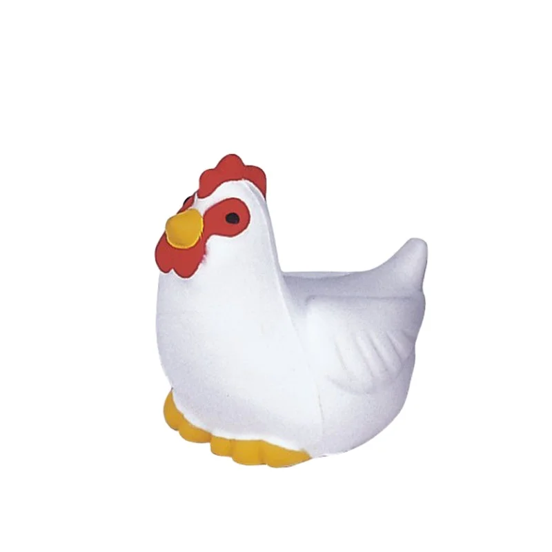 Promotional custom logo print anti stress relief PU foam chicken stress ball