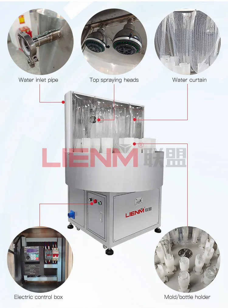 LIENM Semi-automatic disc bottle washing machine bottle cleaning machine