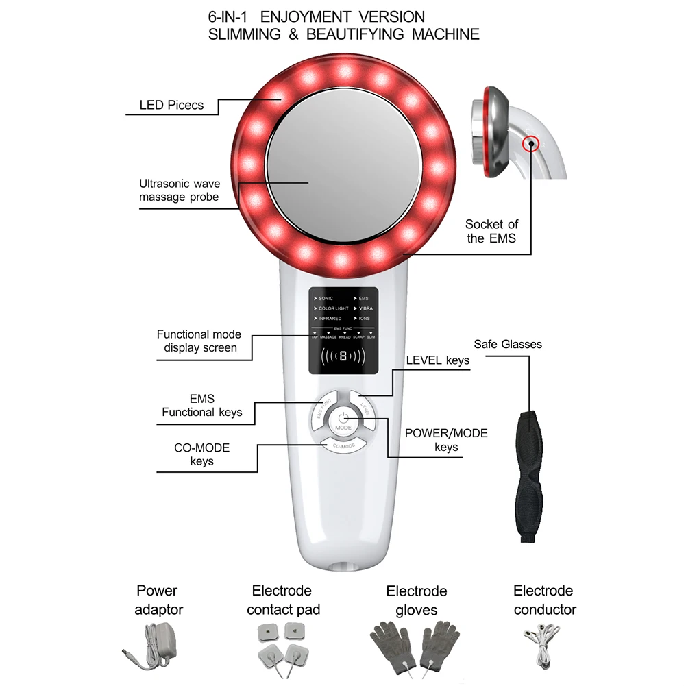 
Hot Sale 6 in 1 Multifunctional Salon Beauty Machineleggins anti cellulite cavitation machine ultras korean Skin Care Equipment 