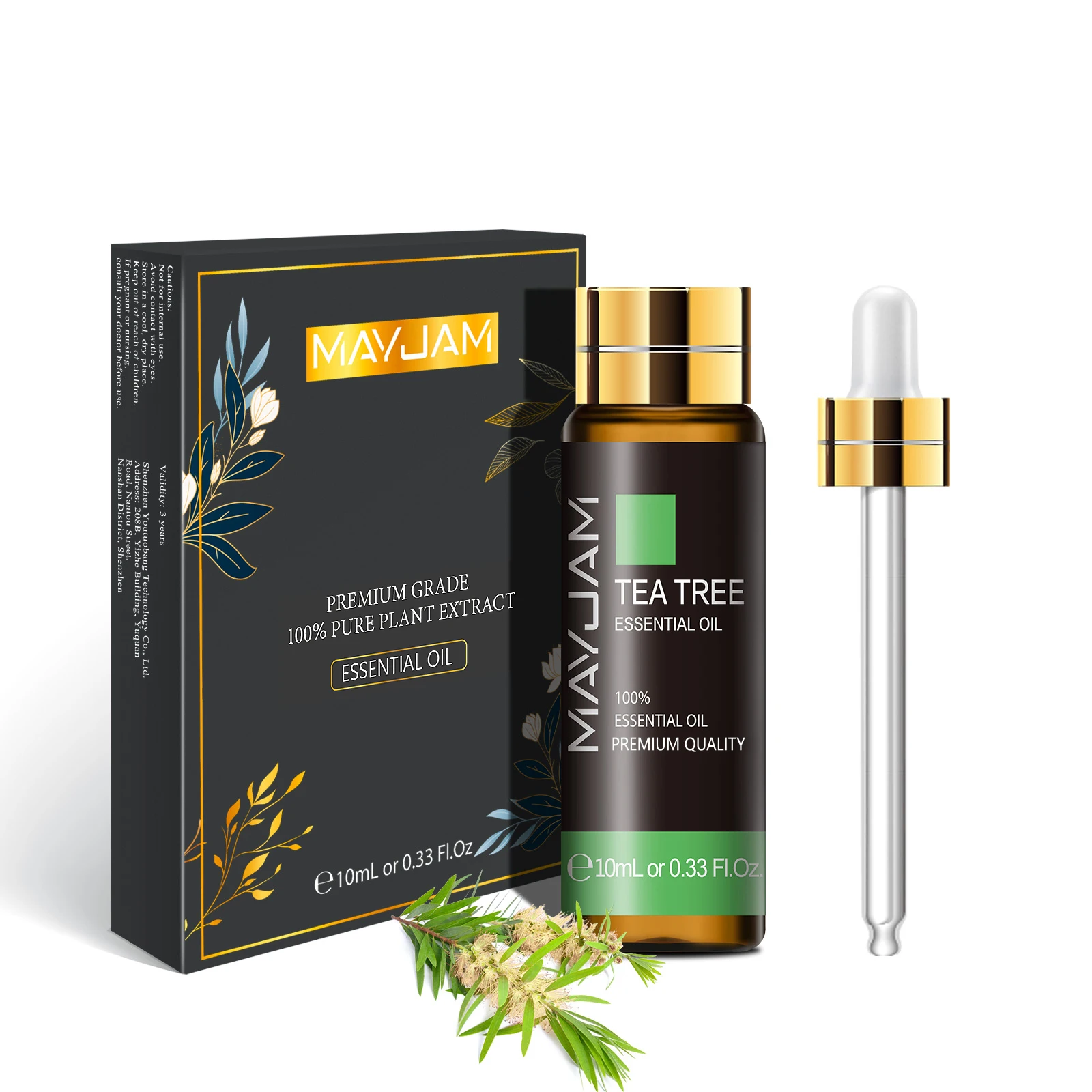 OEM Pure Natural Plant aromatherapy 10ml with Dropper Tea Tree Essential Oils for Air Sterilizer Aroma Diffuser