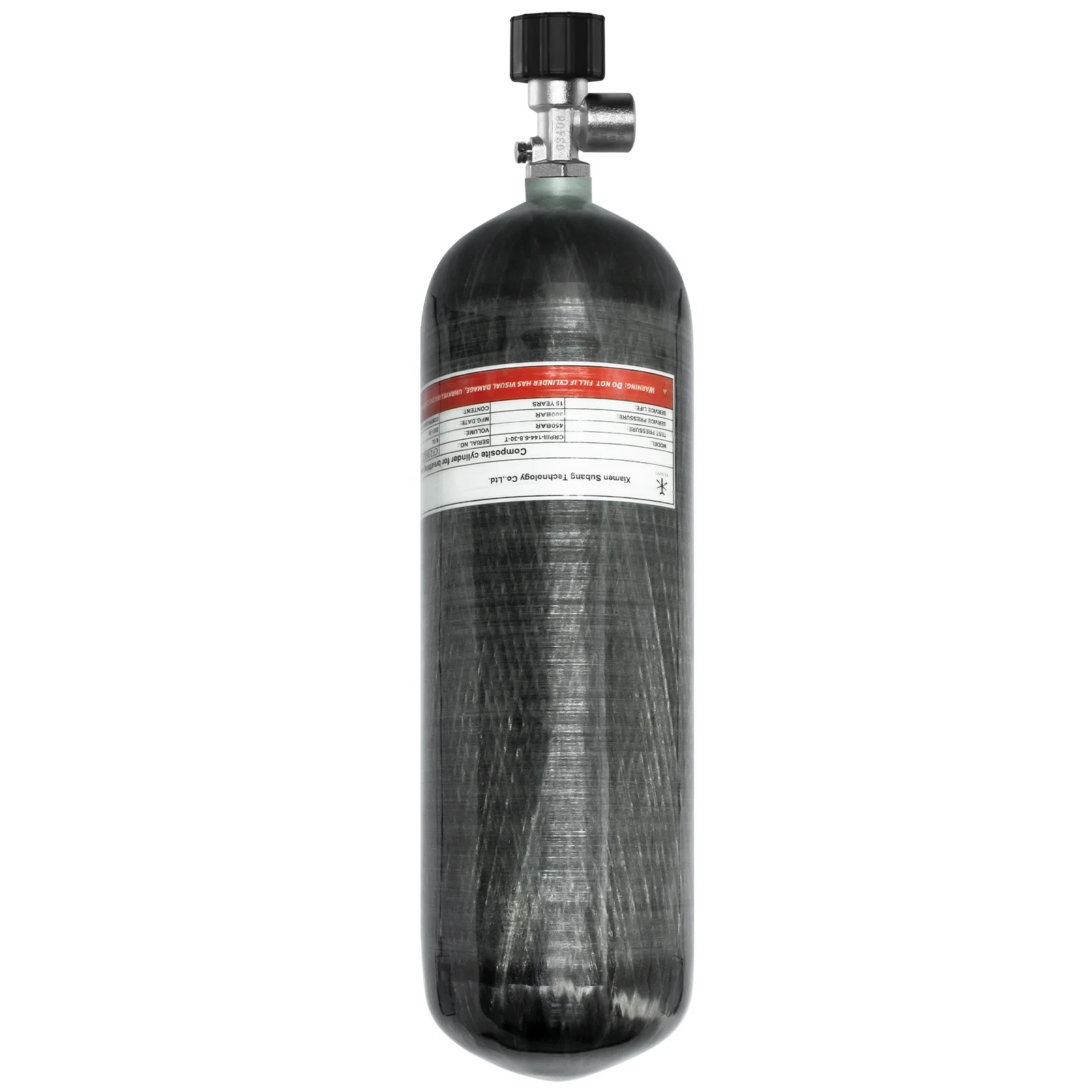 TUXING 6.8L High Pressure Tank HPA Air Bottle M18*1.5 Carbon Fiber 4500psi 30mpa 300bar PCP Air Tank With Filling Station Valve