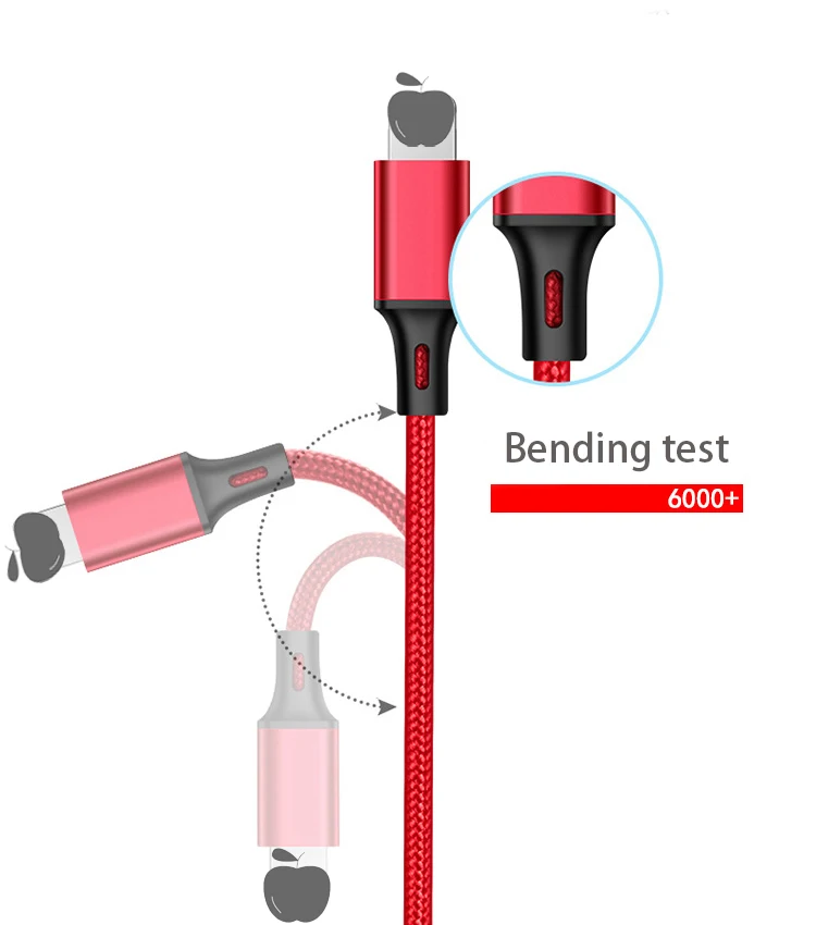 Hot sell nylon braided 1.2m 3 in 1 usb 3.0 charger cable micro usb 8pin type C fast charging data cable for mobile phone
