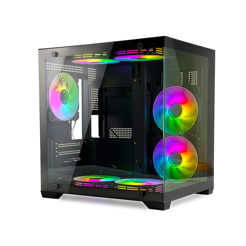 Choiyan Wholesale OEM/ODM Custom Gaming Computer Case Mid Tower Black Low Price MATX Computer PC Case For Desktop