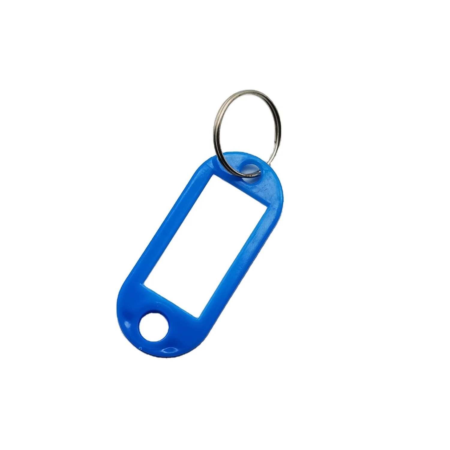 100pcs cheap plastic mini size custom logo blank hotel home name key fobs tags mix color label with ring luggage ID tags