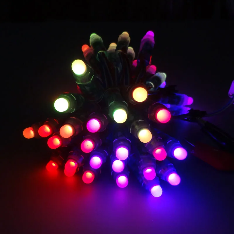 Программируемая светодиодная RGB-гирлянда WS2811 12 мм Пиксельная Светодиодная лента для декоративного освещения 5 в постоянного тока 50 шт./струна