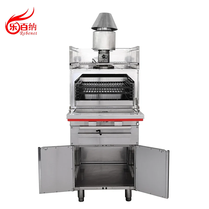 High Quality Stainless Steel Commercial Charcoal Broiler Grill Oven With/Without Cabinet