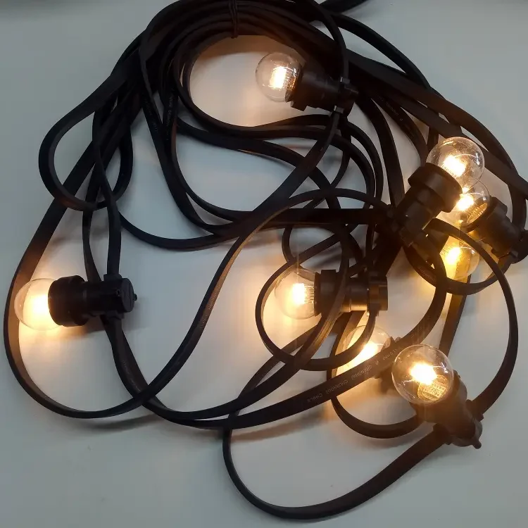 S14 E27 Hanging String Sockets Waterproof Outdoor Light Chain Festoon Led Patio Lights For Bistro Garden
