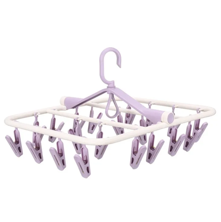 Amazon Multi-Clip Underwear Hanger Rack Foldable Hanging Socks Rack With 20 Clips