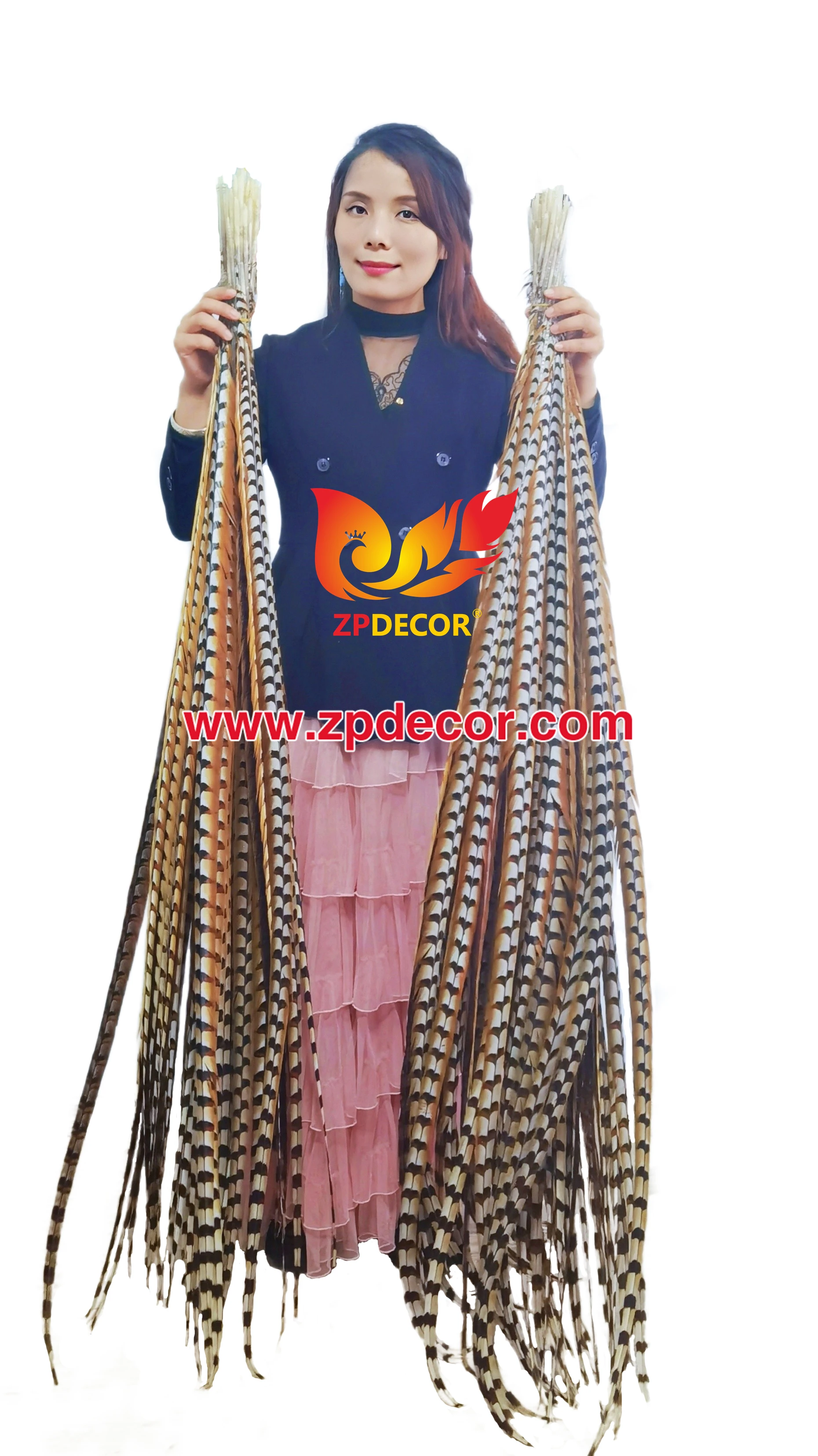 Оптовая продажа с завода ZPDECOR, супер длинные натуральные перья хвоста фазана для карнавала Майами бахамс янканоо