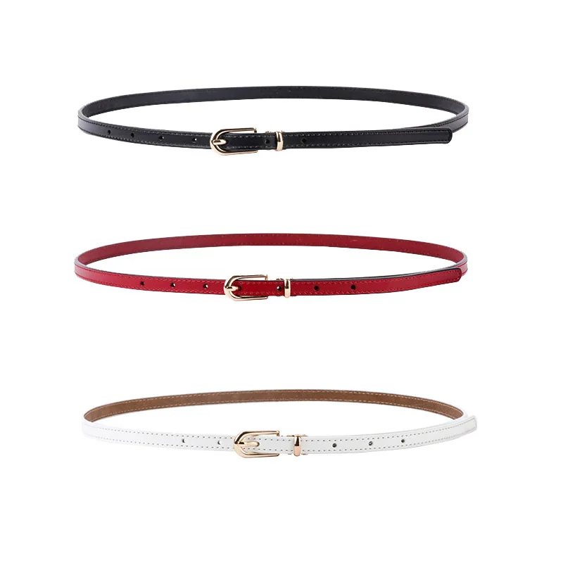 Factory Outlet Leather Ladies Dress Decorative Belt Four Seasons Universal Knot Thin Belt Pants Strap