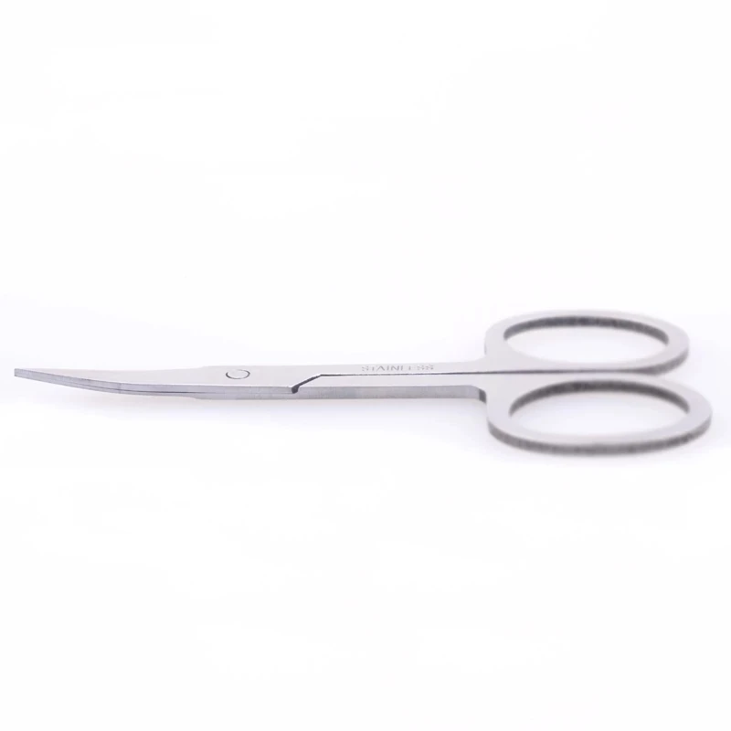Nail Eyebrow Cutting Scissors Steel Yangjiang Popular Make up Black Stainless Logo Style Finger Beauty Sharp Color Handle Blade