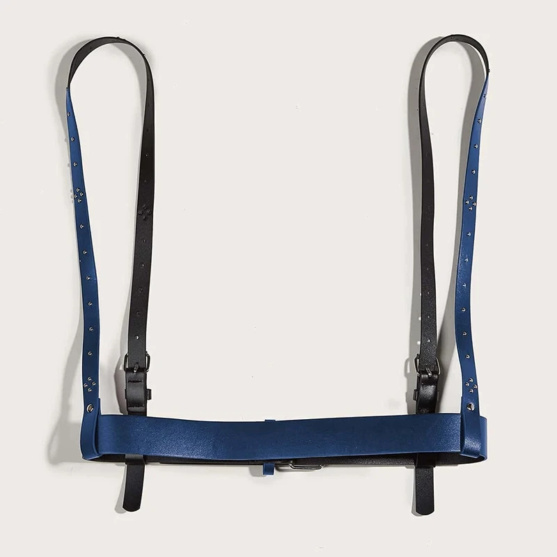 European And American Punk Style Navy Blue Waistband Harness Belt Female Male Harness Belts Waistcoat Suspender Belt